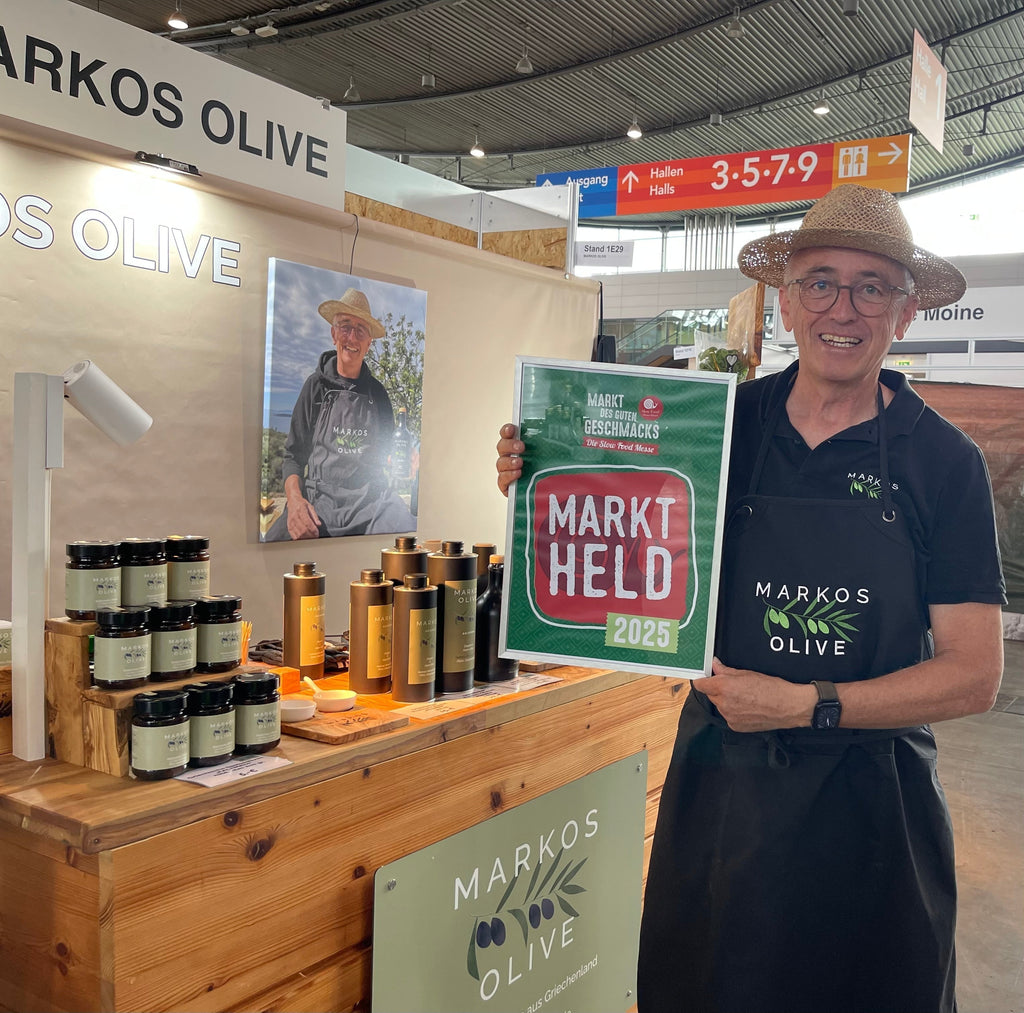 MARKOS OLIVE ist MARKTHELD 2025 – Auszeichnung auf der Slow Food Messe in Stuttgart